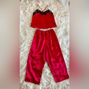 Vintage 80’s Avon Lingerie Sweetheart Siren Red Pajamas Lounge Wear Small